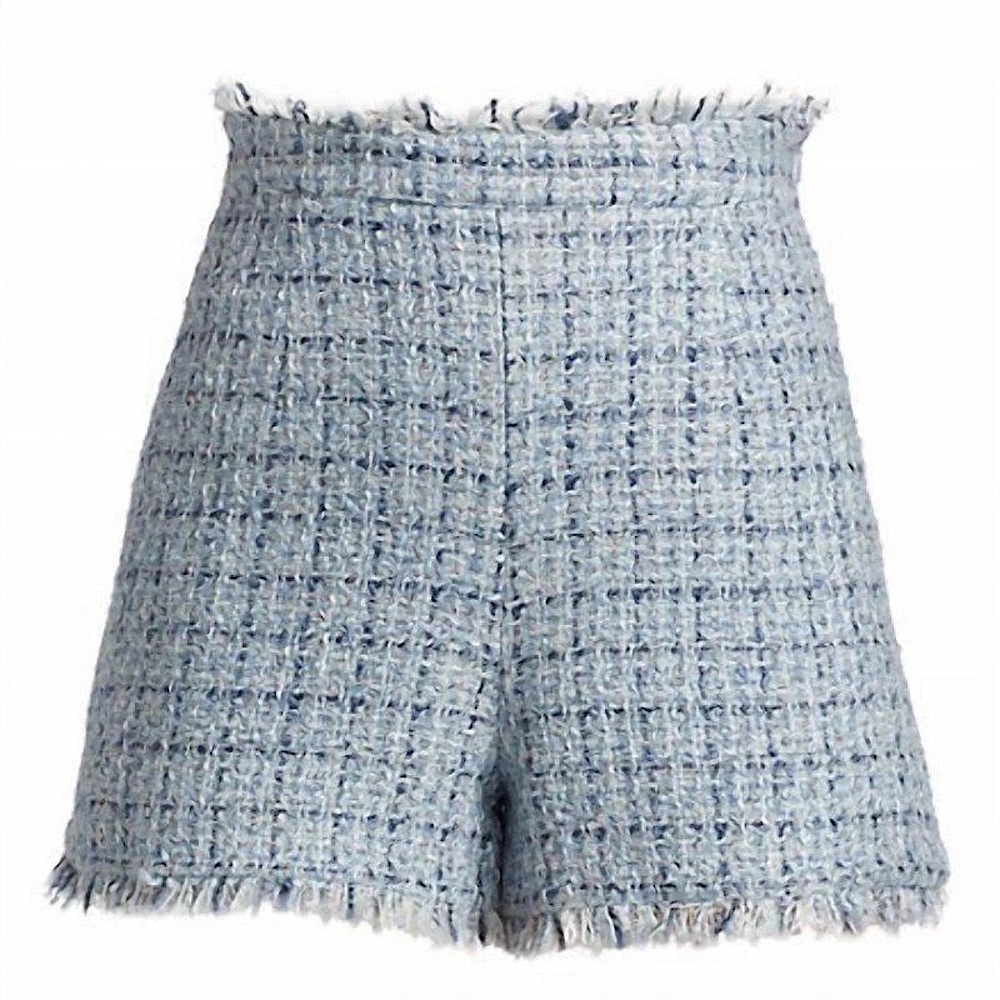 NEW $295 CINQ A SEPT coronado tweed shorts in periwinkle - Picture 2 of 5